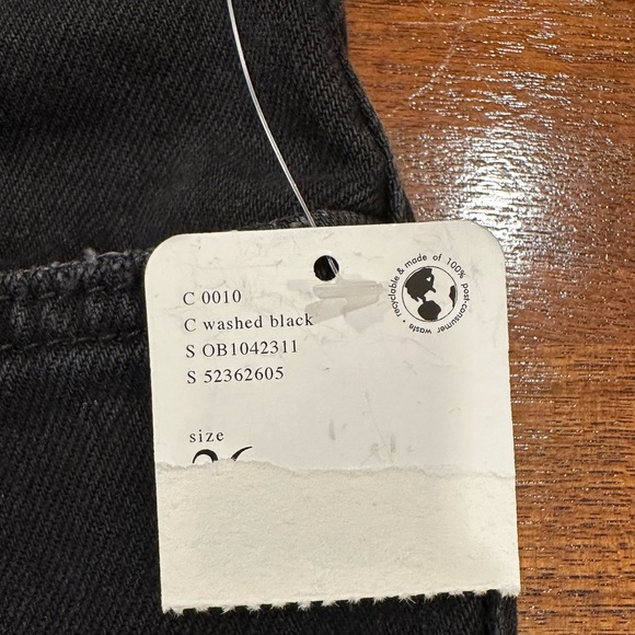 NWT Free People Maggie Mid-Rise Straight Leg Jean, Washed Black, Size 26 - Picture 9 of 11